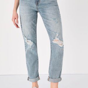 NWT Loverboy Light Wash High-Rise Distressed Boyfriend Jeans